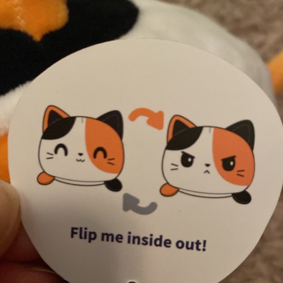 NWT Tee Turtle Reversible plush stuffed animal calico cat - Picture 4 of 6